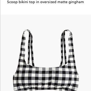 NWT - J crew Scoop bikini top in matte gingham